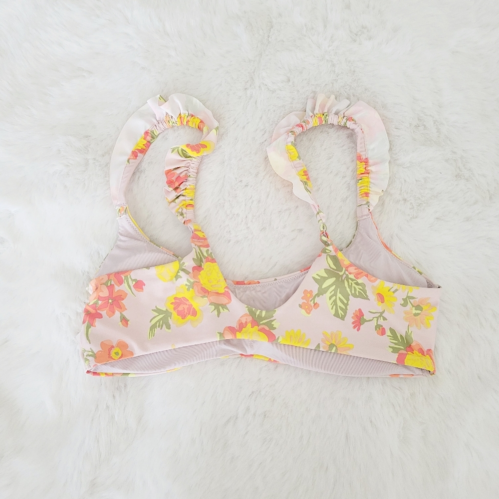 🍹AERIE RUFFLE SCOOP BIKINI TOP SIZE L & BOTTOM SIZE M - Picture 14 of 15
